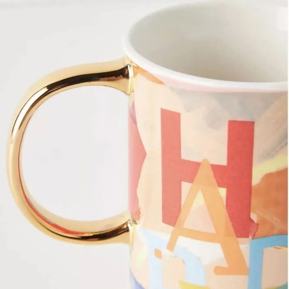 Anthropologie Happy Mug Latte Coffee Tea Stoneware Brand New - Picture 2 of 2